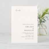 Chelsea Ivory Modern Wedding Kaart (Staand voorkant)