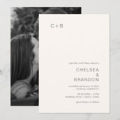 Chelsea Ivory Modern Wedding Kaart (Voorkant / Achterkant)