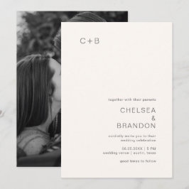 Chelsea Ivory Modern Wedding Kaart
