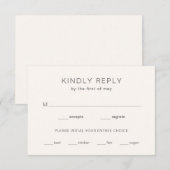Chelsea Ivory Modern Wedding RSVP Kaartje (Voorkant / Achterkant)