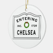 Chelsea, MA Holiday Wreath Metal Ornament (Links)