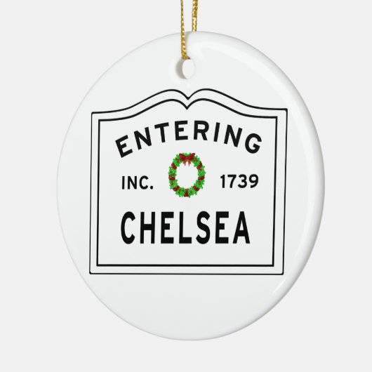 Chelsea, MA Holiday Wreath Metal Ornament (Links)