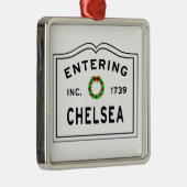 Chelsea, MA Holiday Wreath Metal Ornament (Rechts)