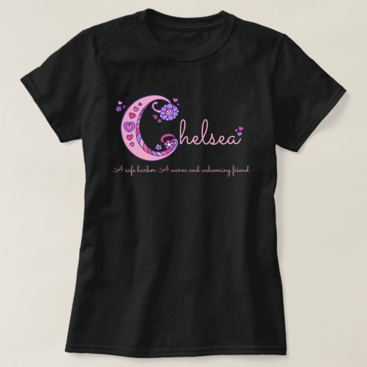 Chelsea meisjes noemen dit C monogram harten T-shirt (Design voorkant)