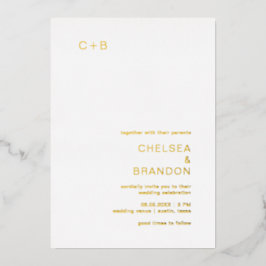 Chelsea Modern Wedding Folie Uitnodiging