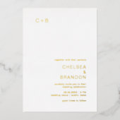 Chelsea Modern Wedding Folie Uitnodiging (Voorkant)