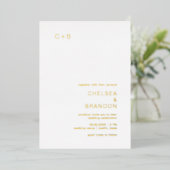 Chelsea Modern Wedding Folie Uitnodiging (Staand Voorkant)