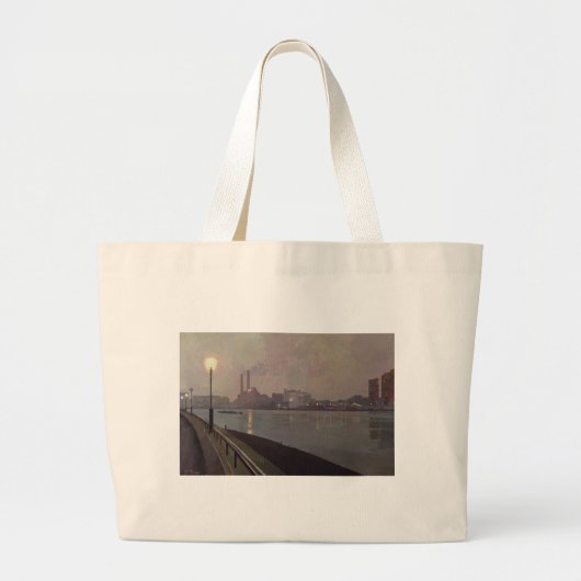 Chelsea Power Station bij nacht Grote Tote Bag (Voorkant)