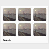 Chelsea Power Station bij nacht Vierkante Sticker (Vel)