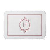 Chelsea Roze Blush en Wit Monogram Badmat (Voorkant)