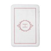 Chelsea Roze Blush en Wit Monogram Badmat (Voorkant Verticaal)
