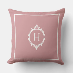 Chelsea Roze Blush en Wit Monogram Kussen