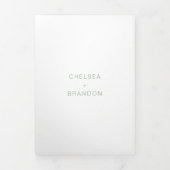 Chelsea Sage Green Moderne bruiloft Drieluik Uitnodiging (Cover)