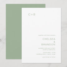 Chelsea Sage Green Moderne bruiloft
