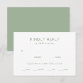 Chelsea Sage Green Moderne bruiloft RSVP Kaartje