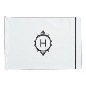 Chelsea Stormy Blauw en Wit Monogrammed Kussensloop (Achterkant-Rechts)