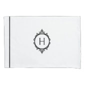 Chelsea Stormy Blauw en Wit Monogrammed Kussensloop (Voorkant-Links)