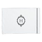 Chelsea Stormy Blauw en Wit Monogrammed Kussensloop (Voorkant-Rechts)