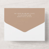 Chelsea Taupe Modern Wedding All In One Uitnodiging (Achterkant)