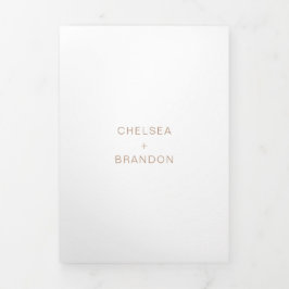 Chelsea Taupe Modern Wedding Drieluik Uitnodiging
