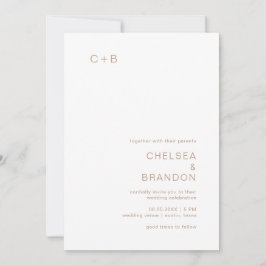 Chelsea Taupe Modern Wedding Kaart