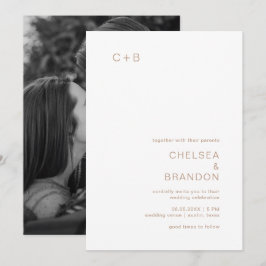 Chelsea Taupe Modern Wedding Kaart