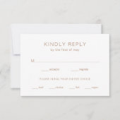 Chelsea Taupe Modern Wedding RSVP Kaartje (Voorkant)