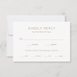 Chelsea Taupe Modern Wedding RSVP Kaartje