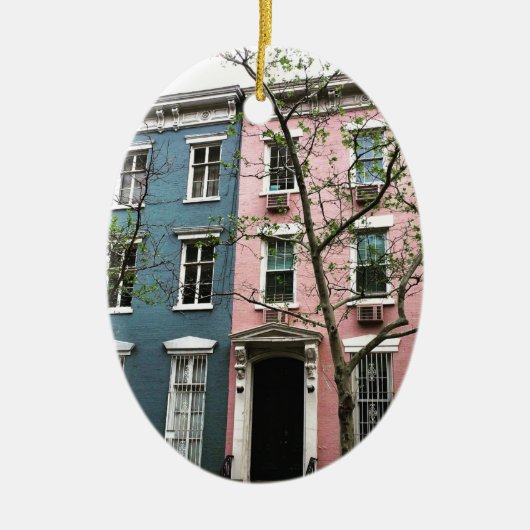 Chelsea Townhouses, NYC Keramisch Ornament (Voorkant)