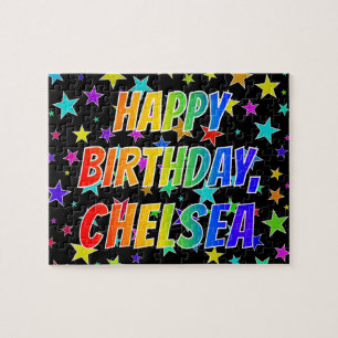 "CHELSEA" Voornaam, geun "HAPPY BIRTHDAY" Legpuzzel