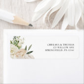 CHELSEA Watercolor White Blooms Wedding Invitation Etiket (Insitu)
