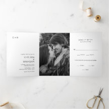 Chelsea zwart-wit moderne bruiloft