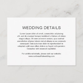 Chelsea zwart-wit moderne bruiloft informatiekaartje