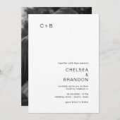Chelsea zwart-wit moderne bruiloft kaart (Voorkant / Achterkant)
