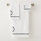 Chelsea zwart-wit monogram bad handdoek (Insitu)