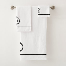 Chelsea zwart-wit monogram bad handdoek