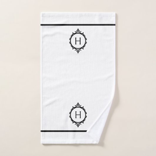 Chelsea zwart-wit monogram bad handdoek (Handdoek)