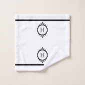 Chelsea zwart-wit monogram bad handdoek (Wasdoekje)