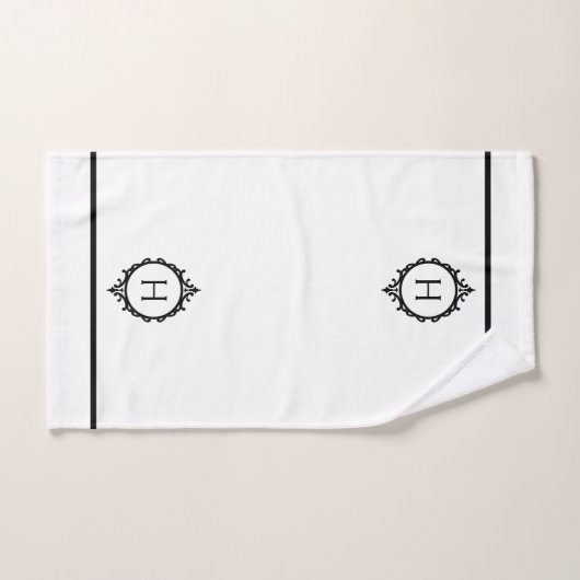 Chelsea zwart-wit monogram bad handdoek (Handdoek)