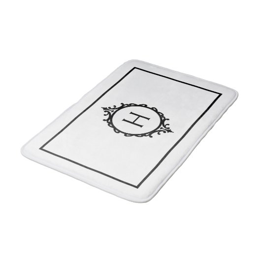 Chelsea zwart-wit monogram badmat (Gekanteld)