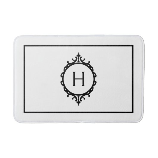 Chelsea zwart-wit monogram badmat (Voorkant)