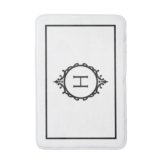Chelsea zwart-wit monogram badmat (Voorkant Verticaal)
