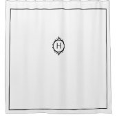 Chelsea zwart-wit monogram douchegordijn (Voorkant)