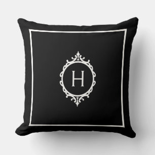 Chelsea zwart-wit monogram kussen