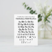 Cheltenham Bold Headline - Zazzle Font Sampler Briefkaart (Staand voorkant)