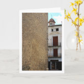Chelva Town Portret, Valencia Spanje, Spaans Kaart (Gele Bloem)