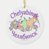 Chelyabinsk Rusland Map Ornament (Voorkant)