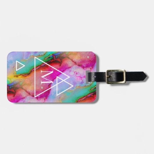 Chem 7 Hipster Monogram Bagagelabel (Voorkant horizontaal)