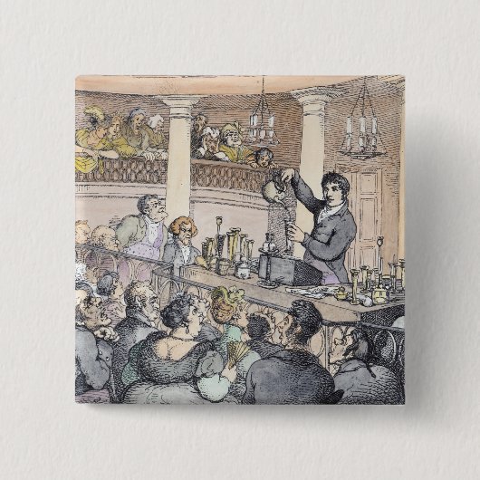 Chemical Lectures, c.1809 Vierkante Button 5,1 Cm (Voorkant)
