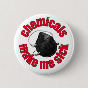 chemicaliën maken me ziek - masker ronde button 5,7 cm